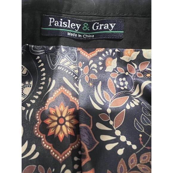 Paisley & Gray Men's Apparel Black Notch Trim Tuxedo Slim Fit Jacket Blazer 36R - Picture 11 of 13